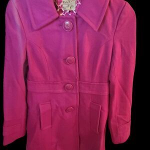 TULLE purple coat size extra small four large buttons on the front two pockets